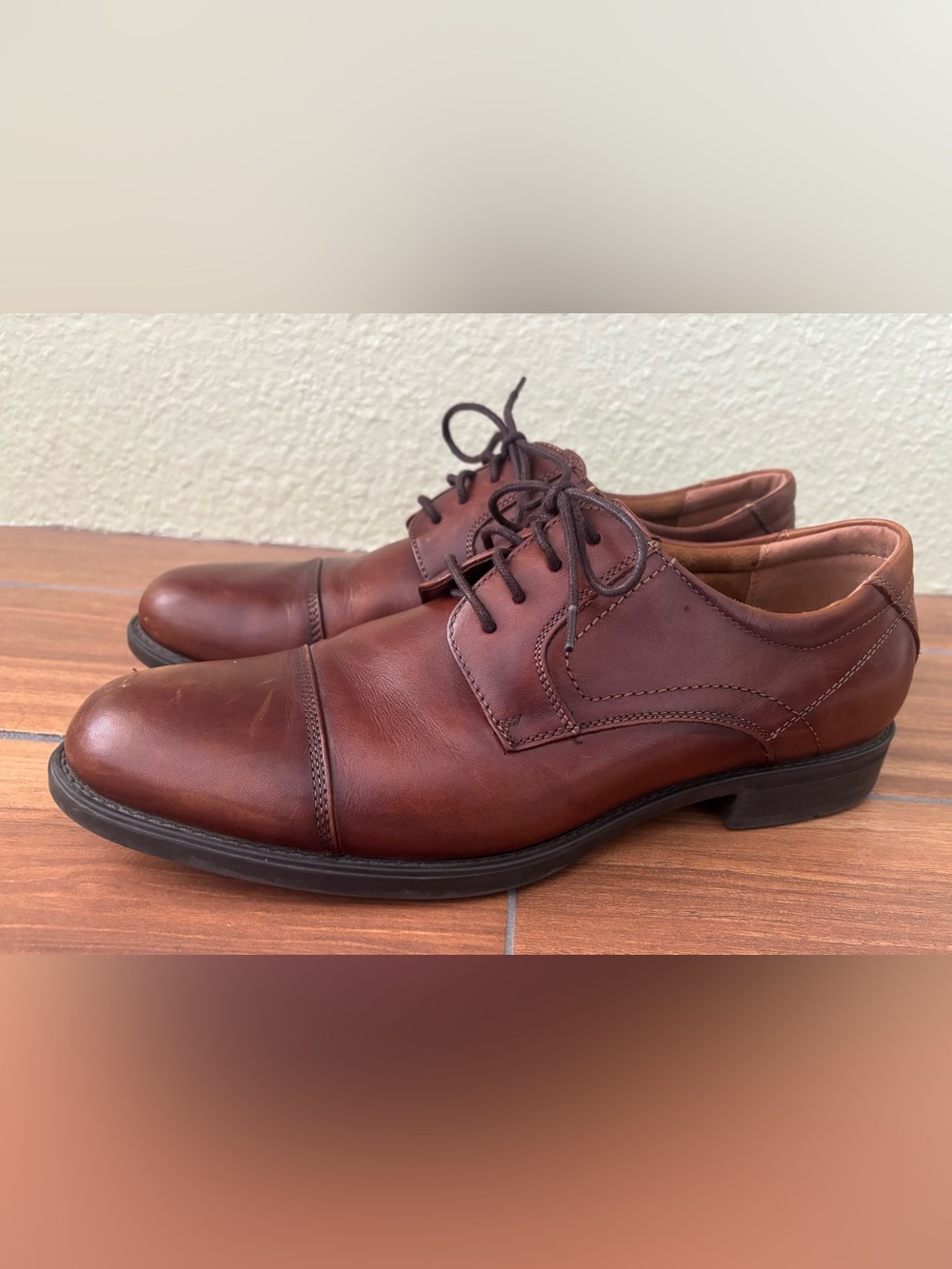 lorsheim Midtown Cap Toe Leather Oxfords Loafer Shoes in Cognac Men’s Size: 11
